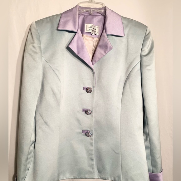 Victor Costa Jackets & Blazers - WOMENS SIZE 14 3 RHINESTONE BUTTON FRONT JACKET NAHDREE BY VICTOR COSTA